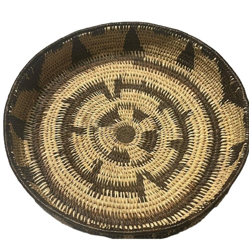 Embera Wounaan Indian Geometrical Design Bowl Basket-Panama Vintage